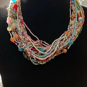 Multi color beaded Boho necklace